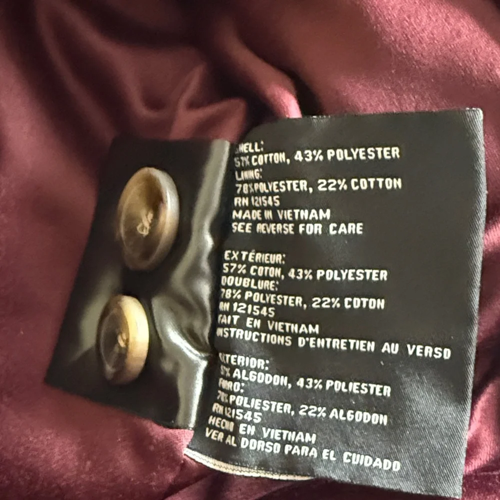 London Fog Women’s Trench Coat Size L Black Cherry | Removable Hood | Belted - Picture 10 of 11